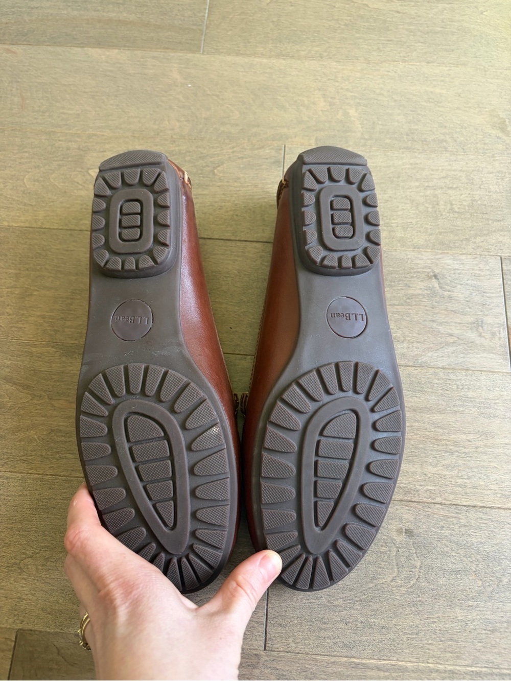 L.L. Bean Chestnut Brown Leather Driving Moccasins Sz 10 NWOT - Picture 5 of 7